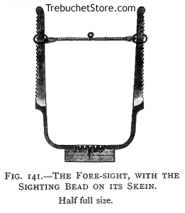 Fig. 141. - The Fore-Sight, with the Sighting Bead on Its Skein. Half full size.
