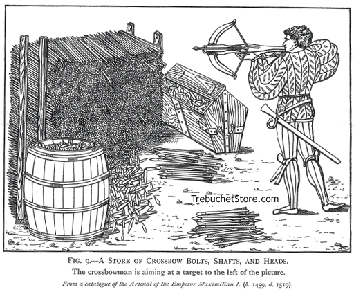 Fig. 9.  - A Store of Crossbow Bolts, Shafts and Heads